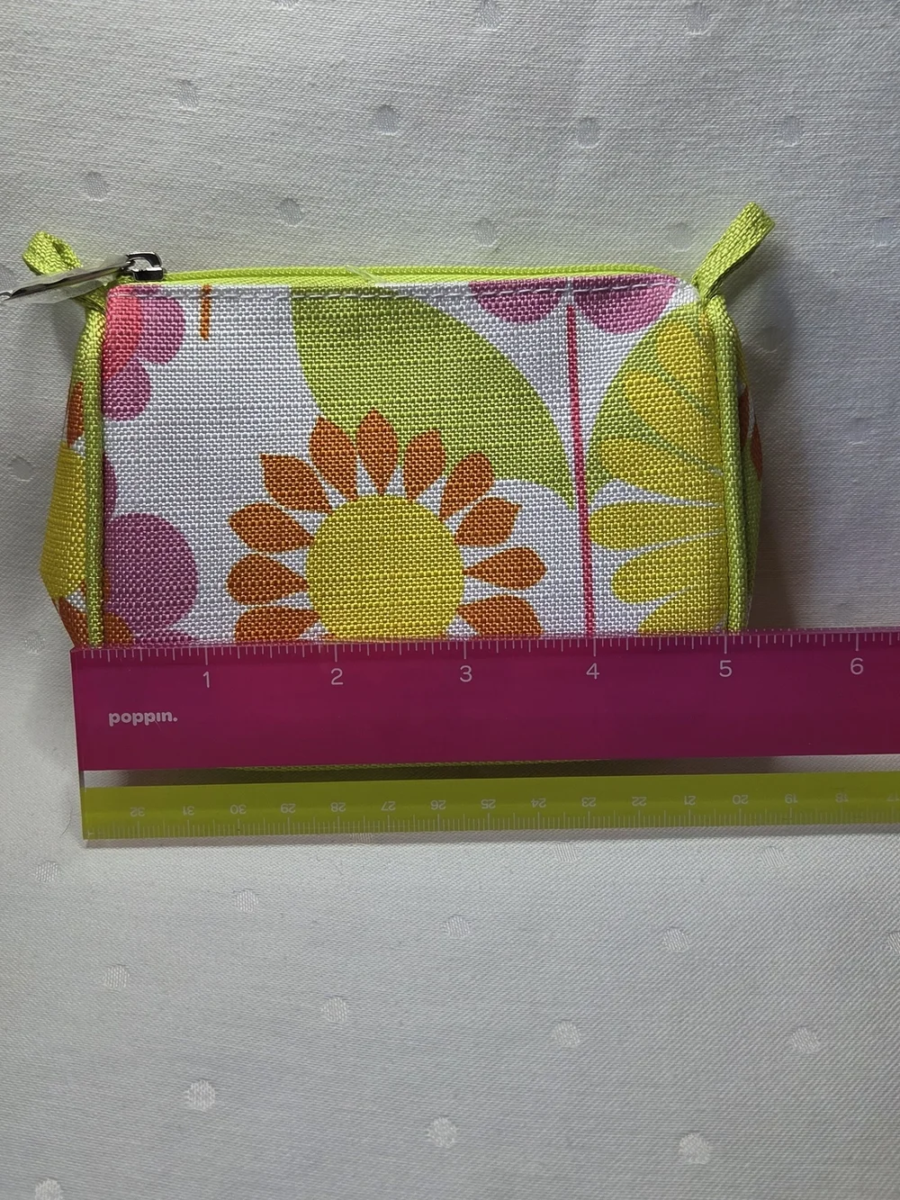 Clinique Floral Cosmetic Pouch in Lime Green, Pink & Orange